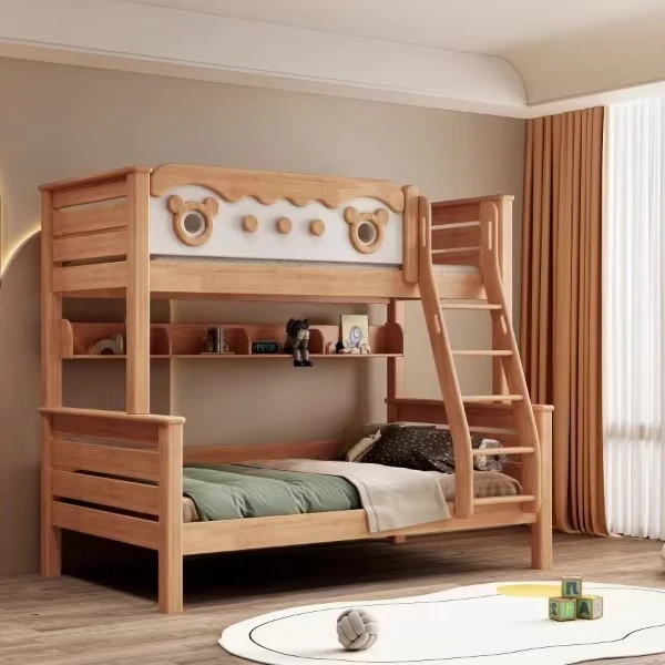 儿童床简约小户型定制高低上下床双层床小房间省空间实木上下床