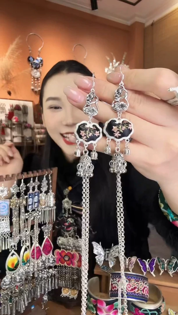 刺绣纯手工民族风耳环