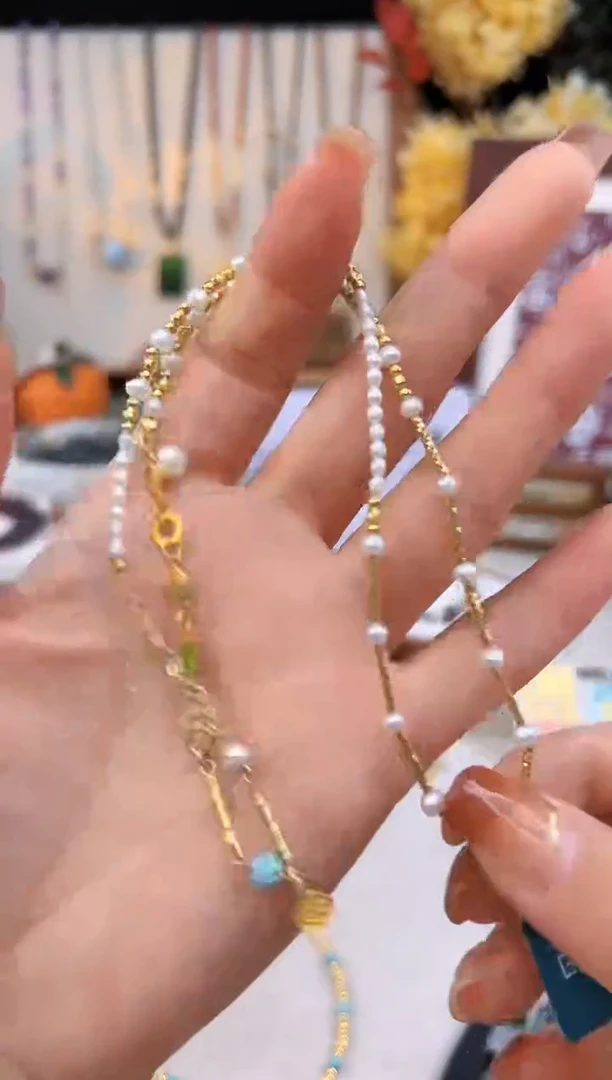 【闪购商品】淡水珍珠颈饰银S925镶嵌@@B921I013694