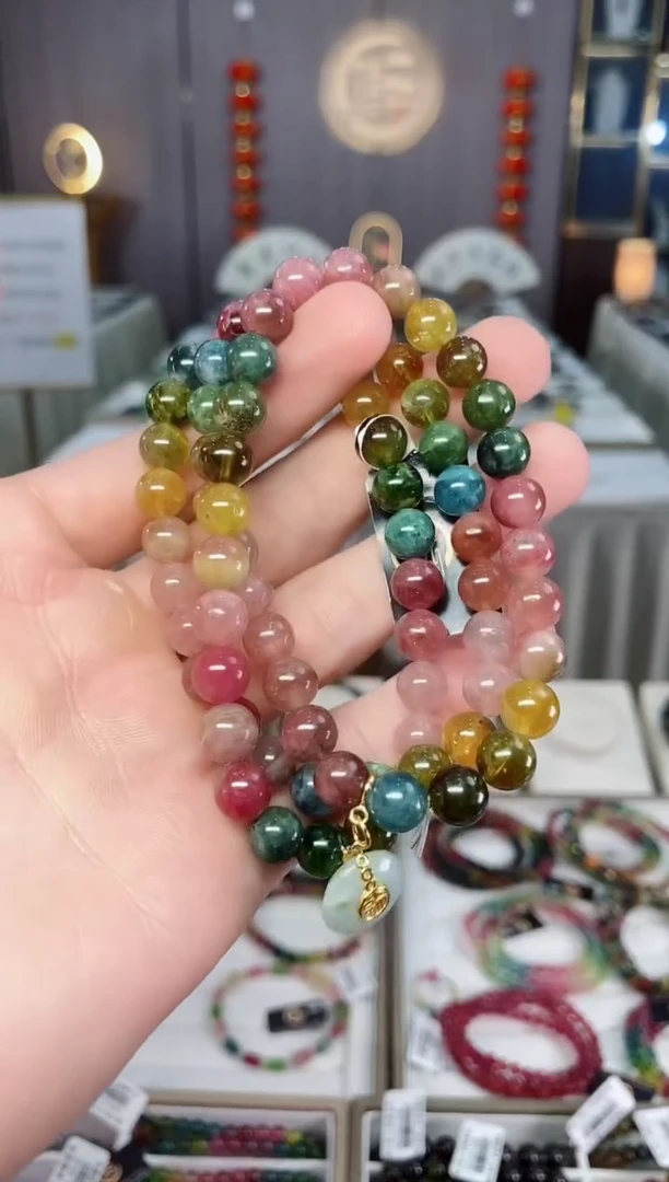 未镶嵌老矿碧玺三圈手串7mm+碧玺xion多样性发一条