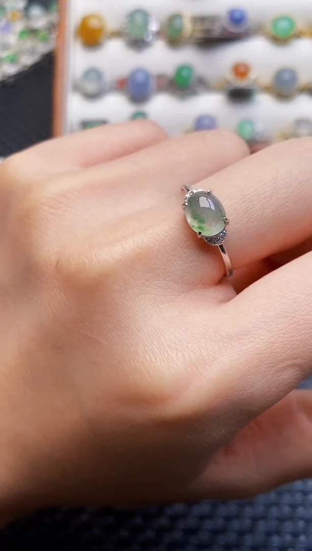 银S925镶嵌戒指翡翠3311