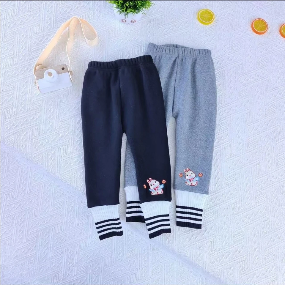 【兔标加绒打底裤】2025春季新款加绒时尚百搭休闲刺绣小兔打底裤