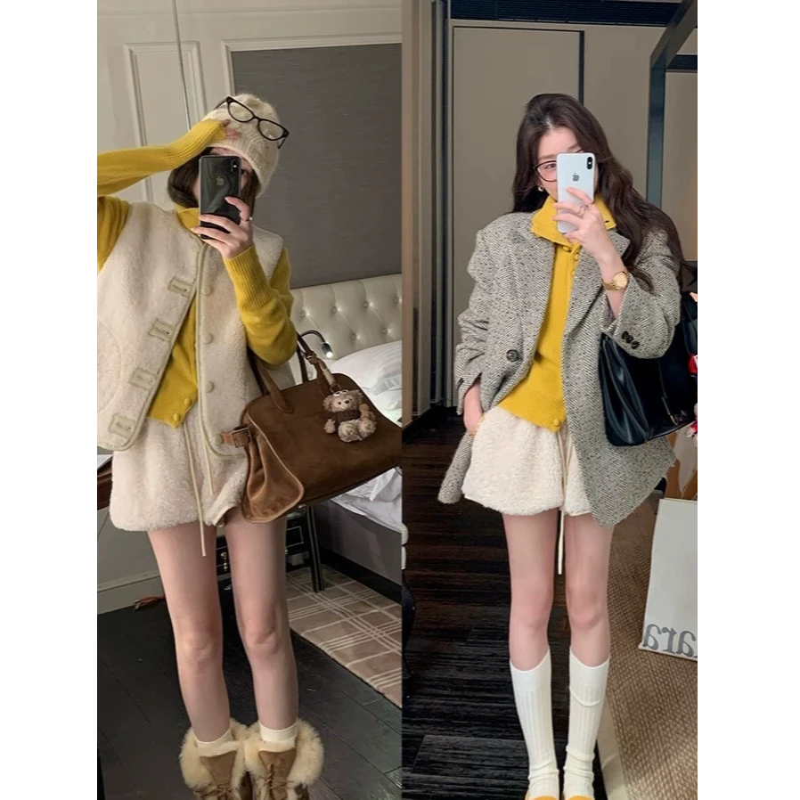 48H【温暖调色盘】高个子女装 微绒显瘦软糯针织开衫毛衣外套 AU177