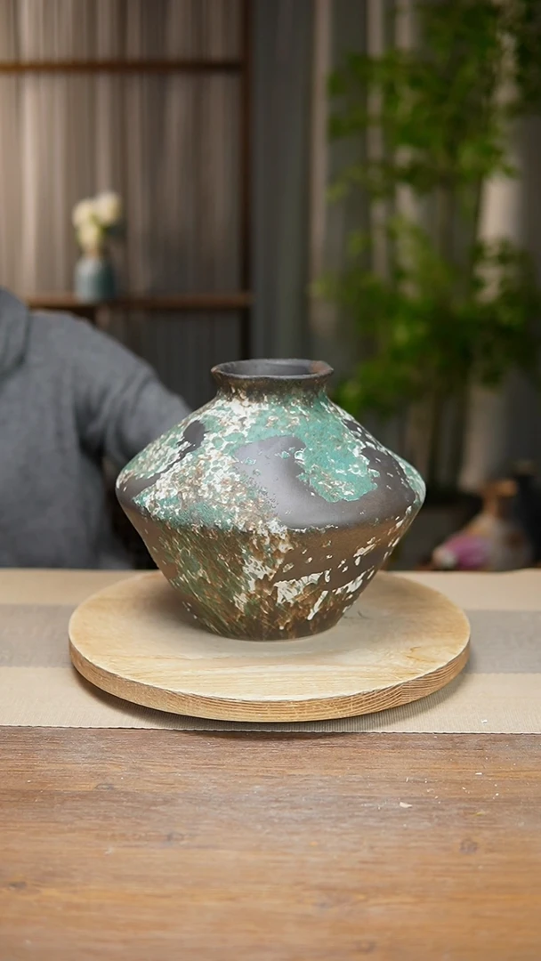 【闪购商品】陶瓷  花器涂鸦绿飞碟