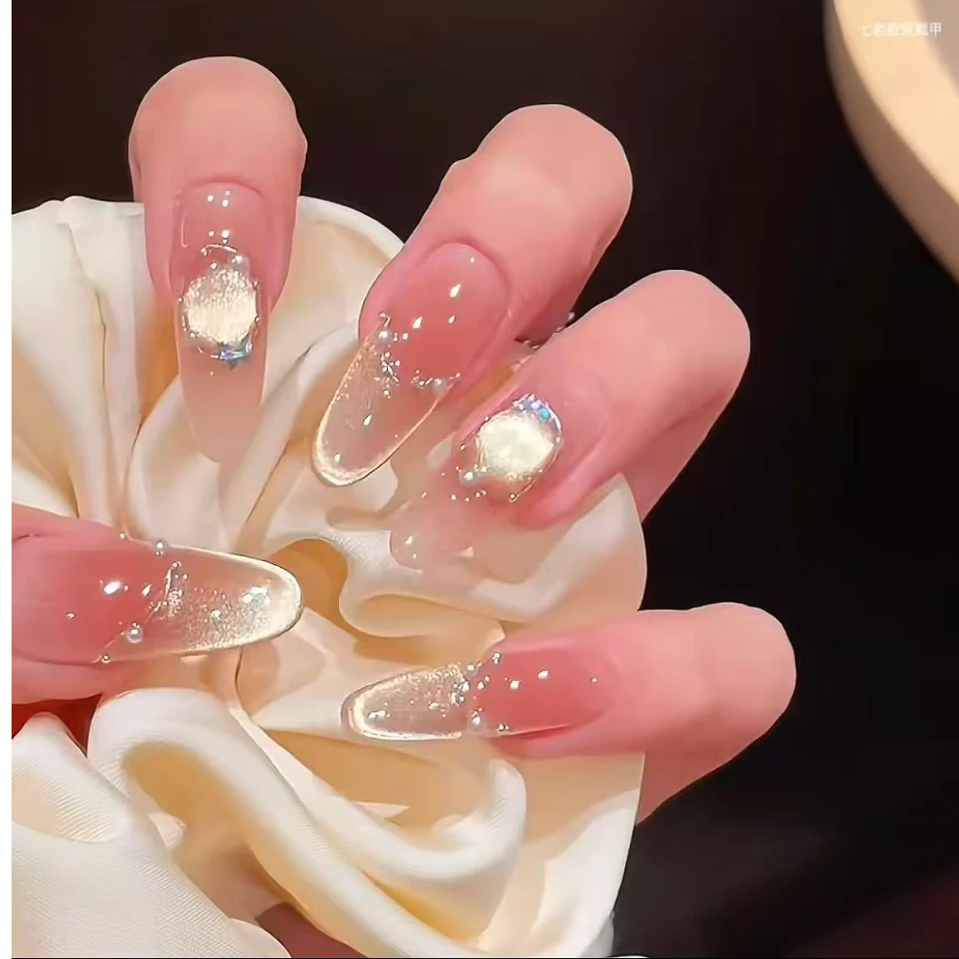 【一见倾心】纯手工可拆卸穿戴甲时尚清新纯欲高级感成品美甲