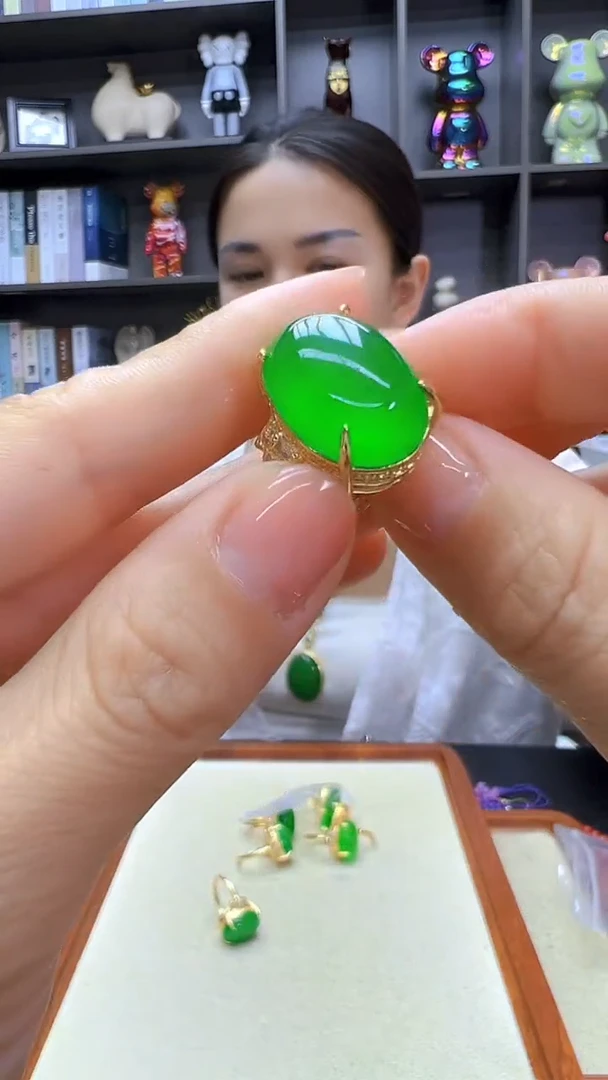 翡翠14K金镶嵌颈饰丹丹diy劲饰