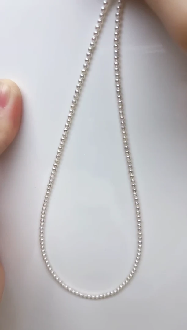 项链未镶嵌淡水珍珠白色正圆小米2.5-3mm