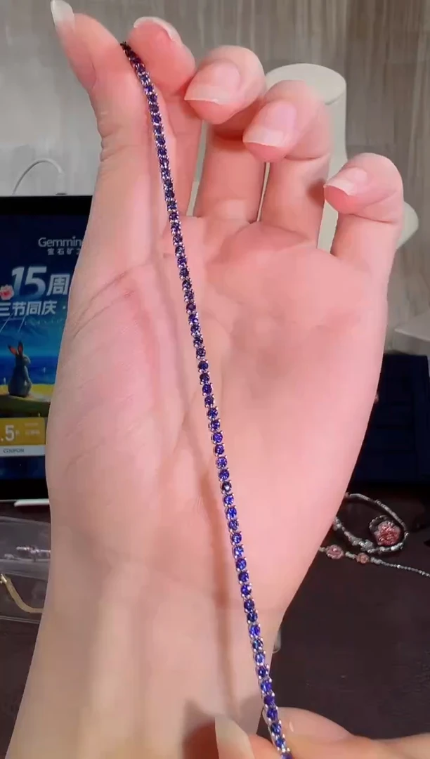 手链蓝宝石18K金镶嵌BB4255#-W#69