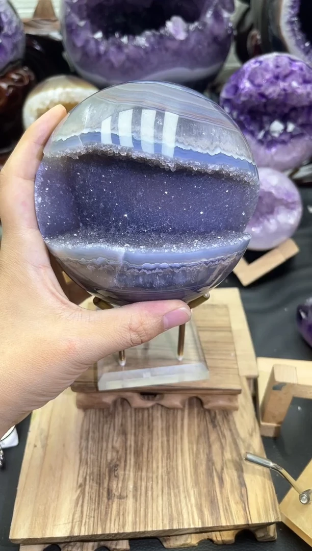 未镶嵌大型摆件（非配饰）紫晶36号开口笑