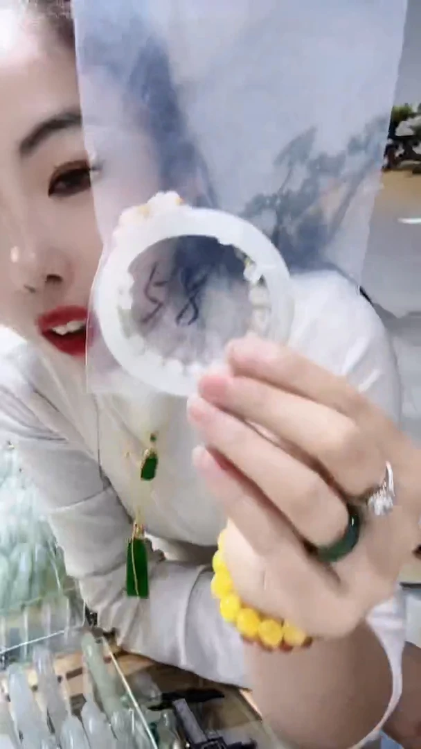 未镶嵌手镯石英质玉天然玉石新疆天山翠手镯 55圈口