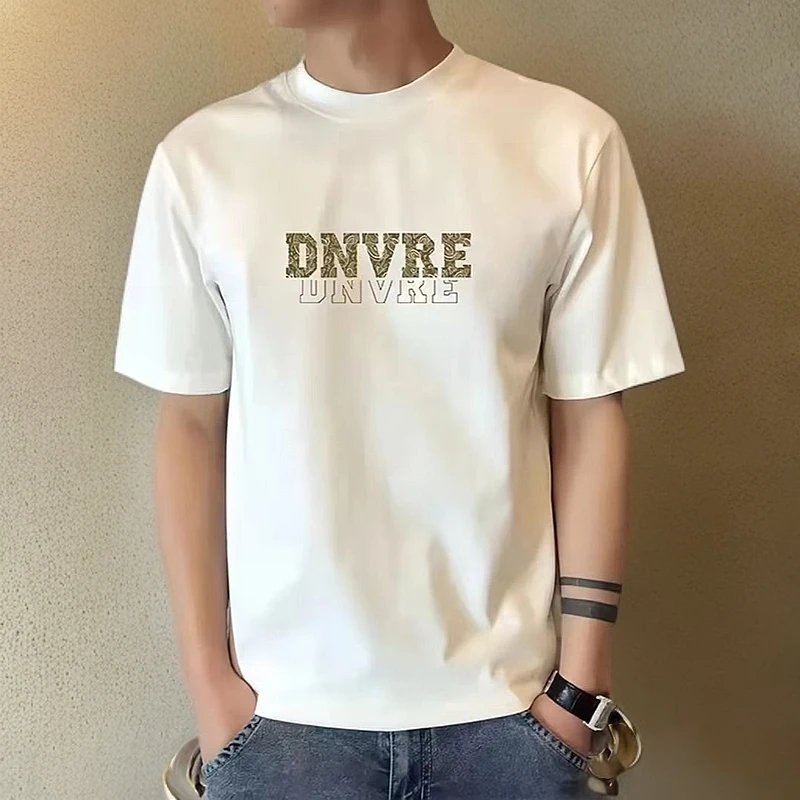 重磅纯棉220g夏季短袖t恤男士爆款潮流休闲圆领简约体恤打底t上衣