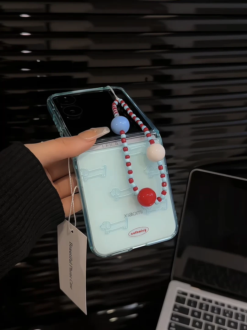 （小米MIXFLIP系列）直边折叠适用小米mixflip手机壳小众线条腊肠狗
