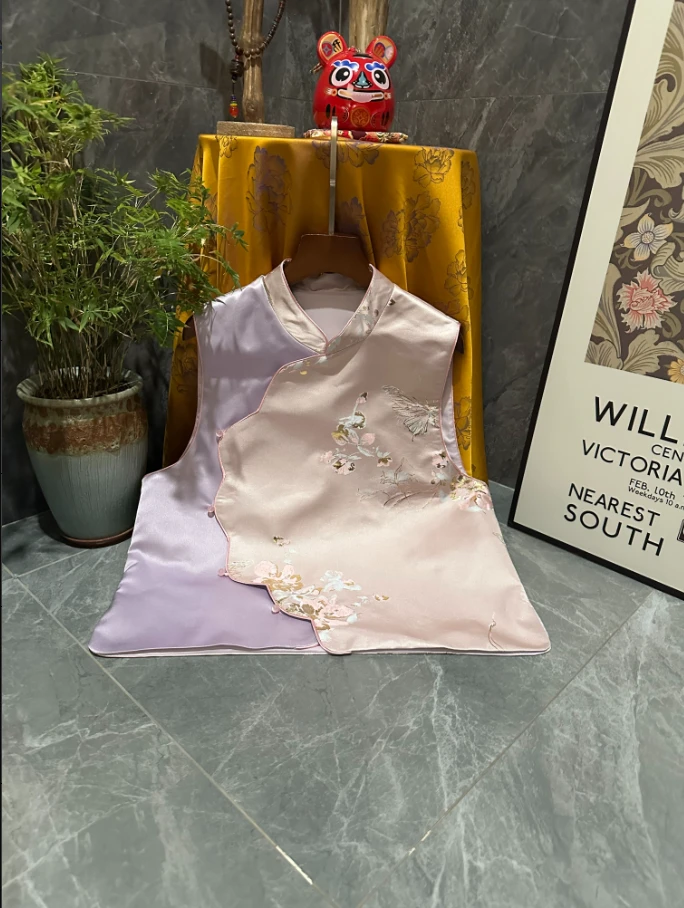 【SHANGLIU】新中式国风定制高级时尚百搭马甲新款241218-5（886）