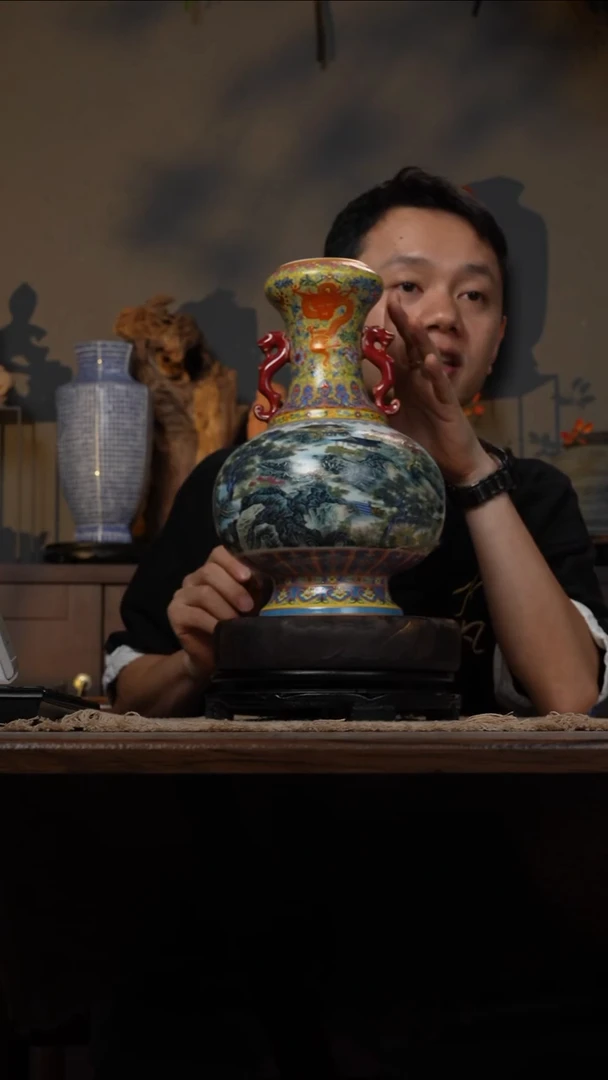 摆件WN问泥景德镇陶瓷花瓶摆件