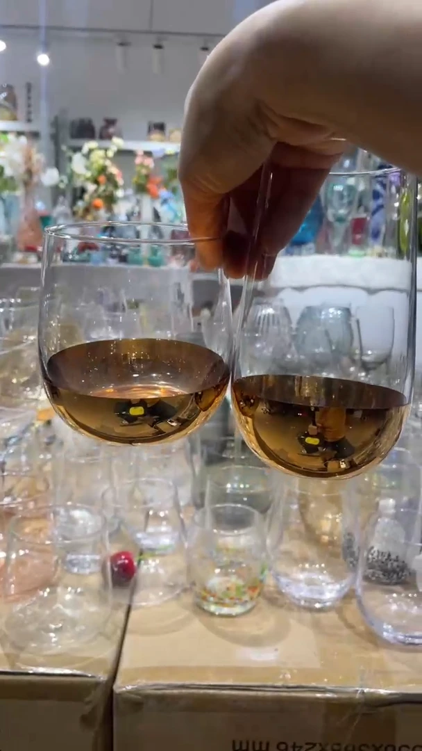 【闪购商品】水晶玻璃2只1高1矮瑕疵水杯