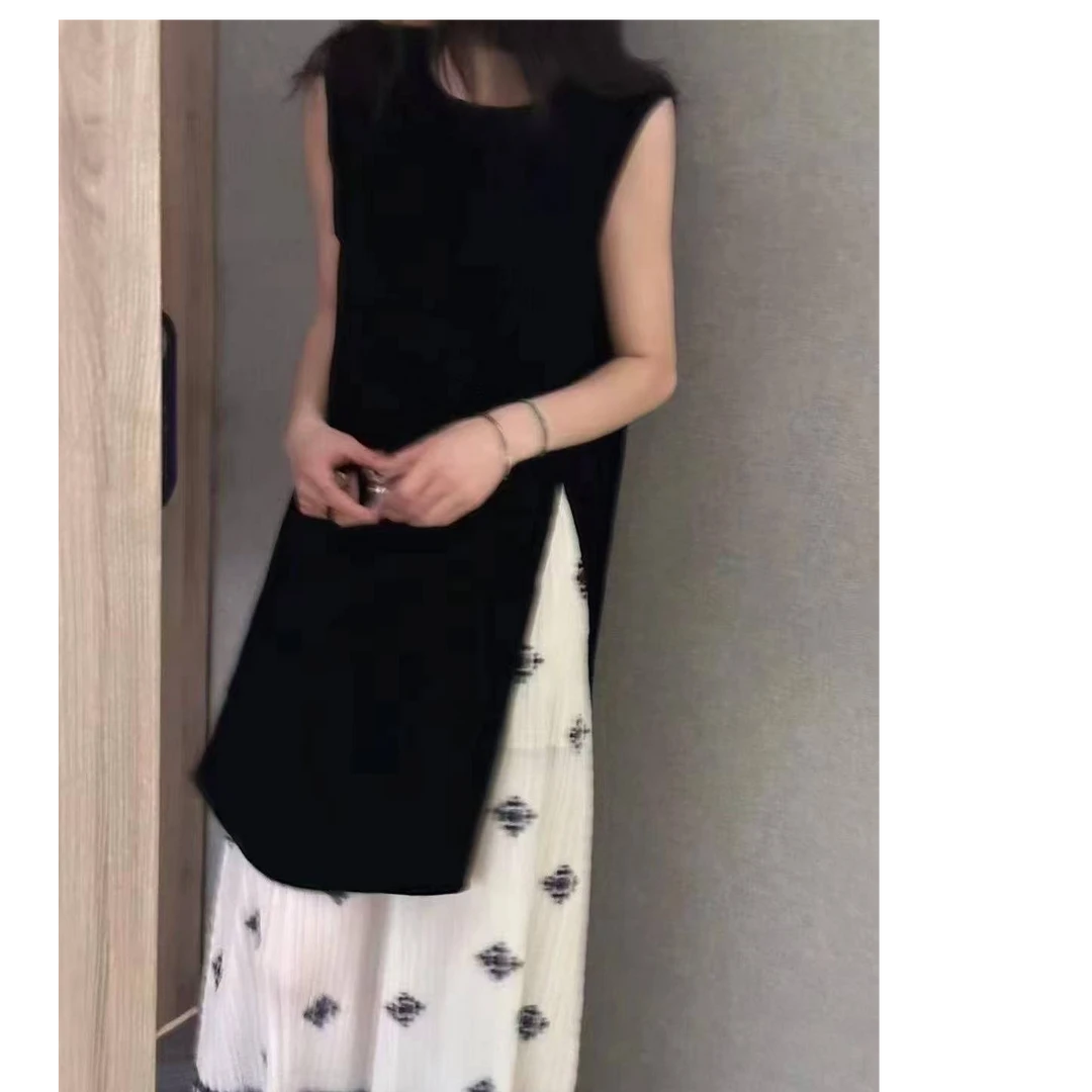 GZ5061真丝桑蚕丝无袖圆领上衣显瘦夏季