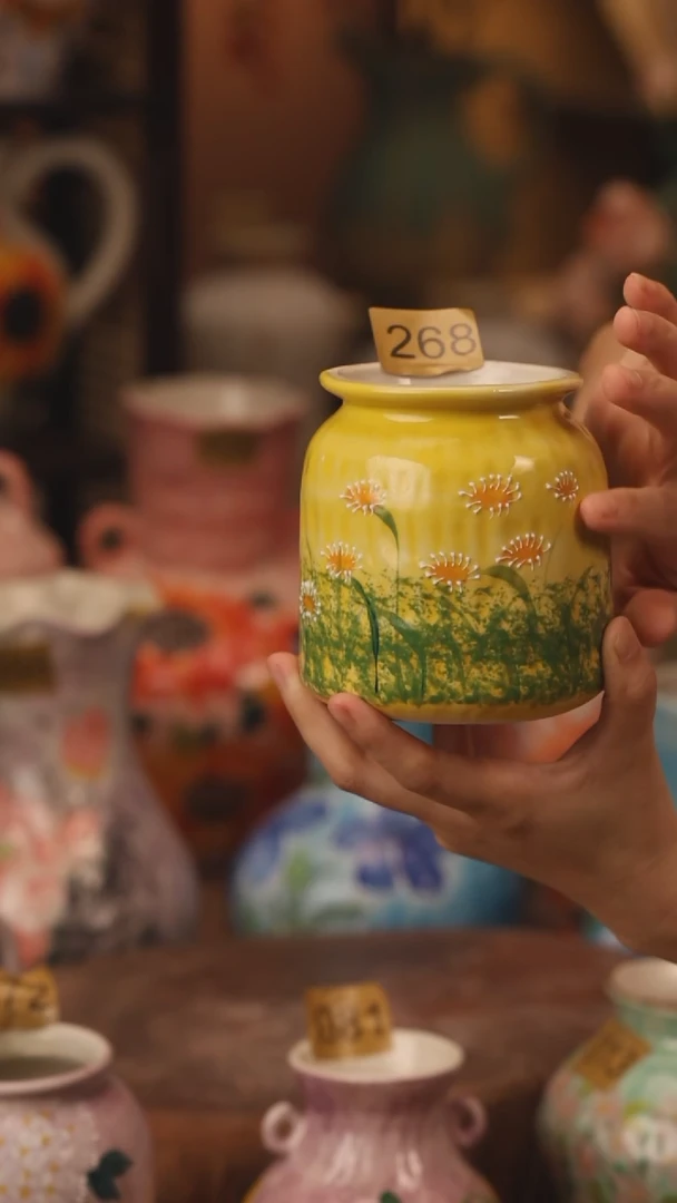 陶瓷268景德镇设计师手作花器摆件侘寂风