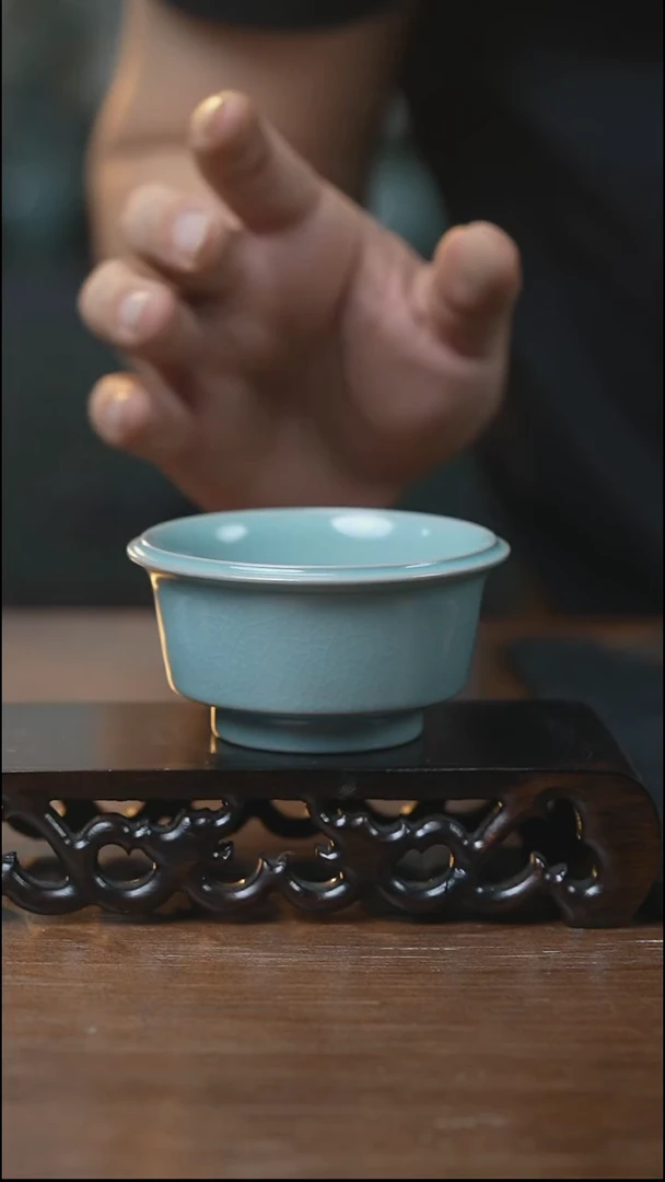 汝瓷 （拾汝）（天青）直壁洗杯