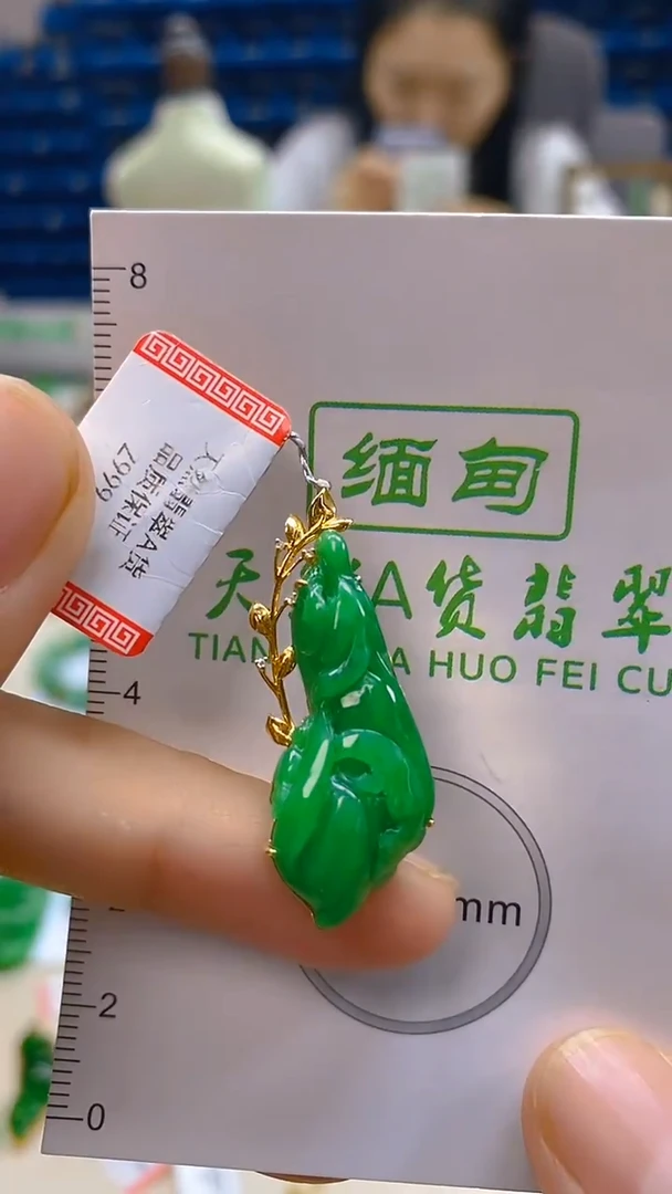 颈饰18K金镶嵌翡翠新号开播 全场乱卖