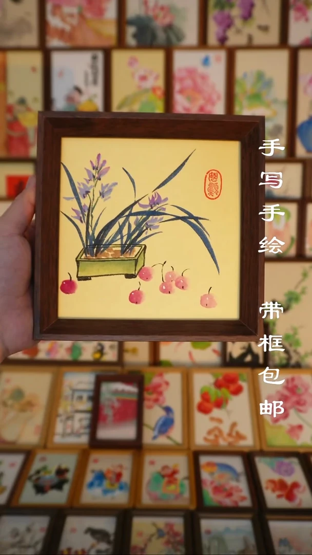 六寸斗方17*17兰花
