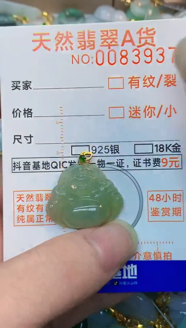 翡翠未镶嵌吊坠(不含链)1