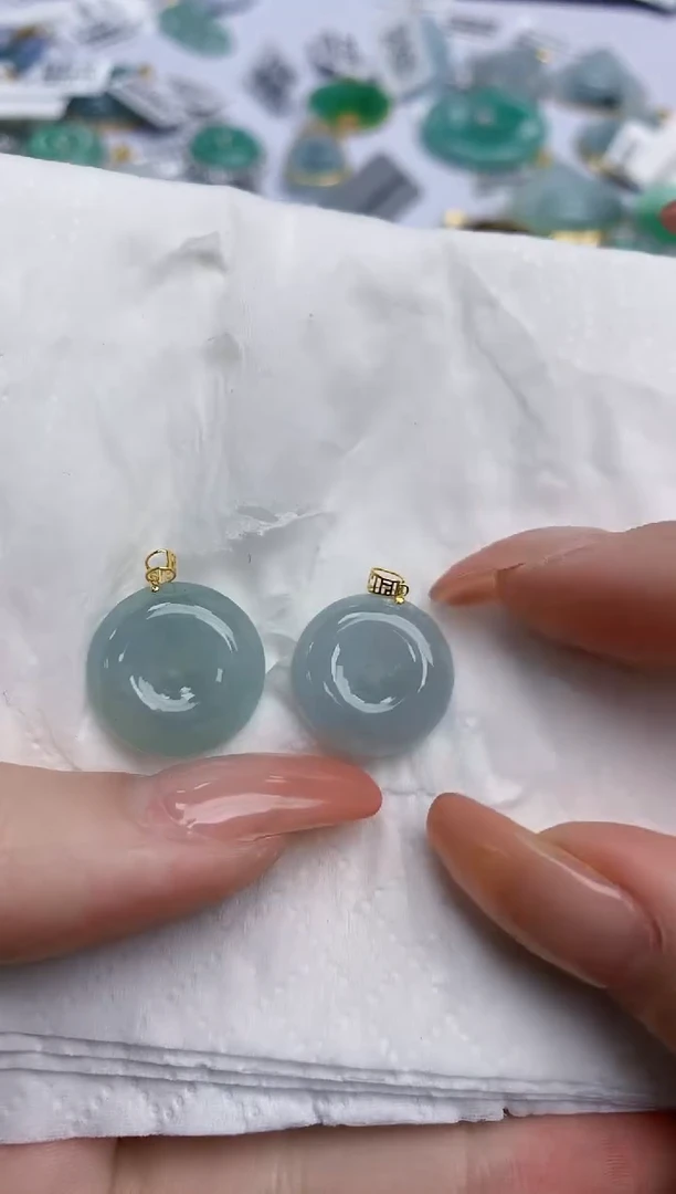 【闪购商品】翡翠颈饰18K金镶嵌天然缅甸翡翠A货