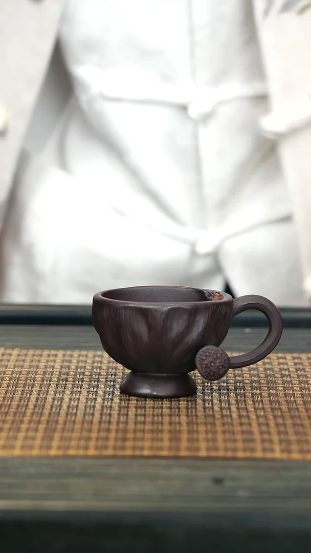 【闪购商品】紫砂茶壶12莲藕把杯 紫泥