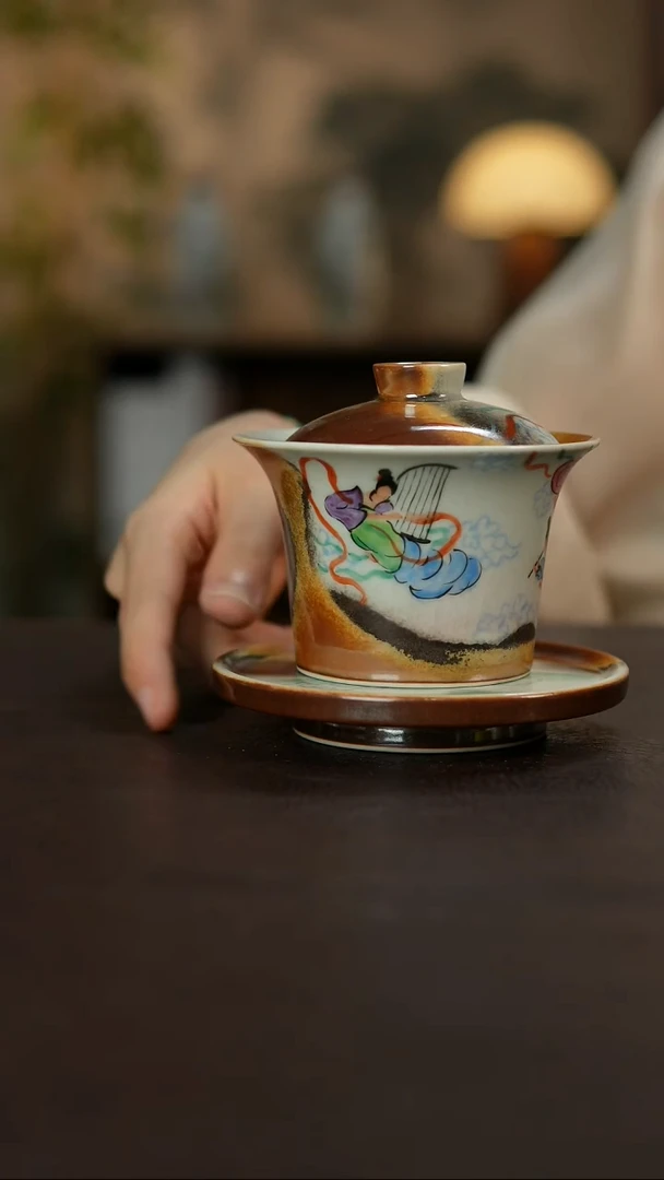 杯景德镇陶瓷杯碗柴烧多人