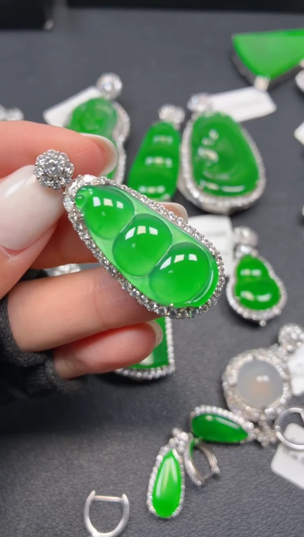 吊坠(不含链)银S925镶嵌翡翠000