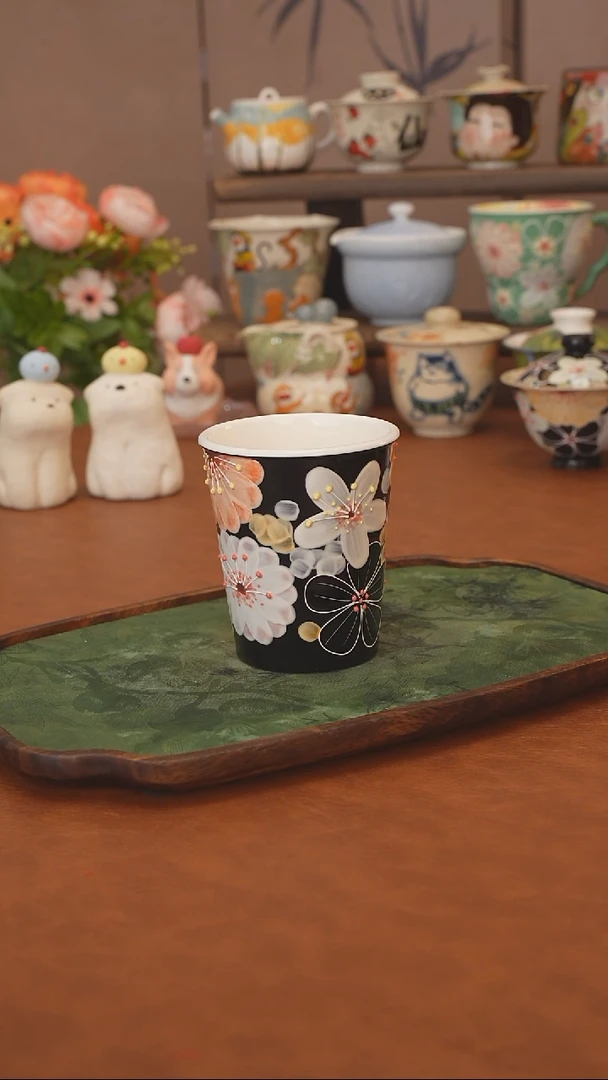 花满蹊  黑色可乐杯