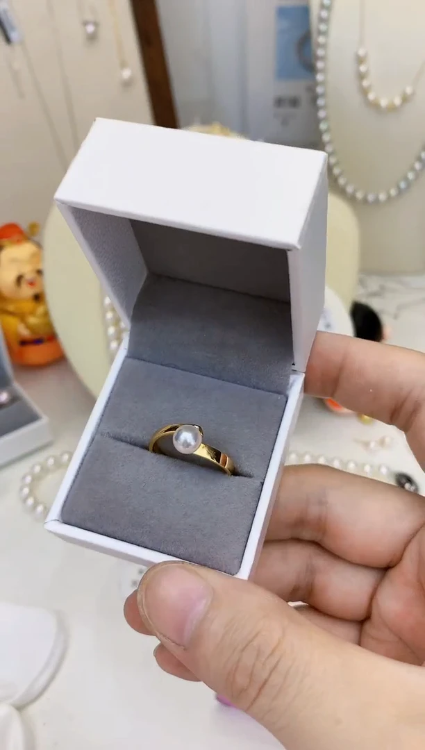 银S925镶嵌海水珍珠饰品设计款戒指