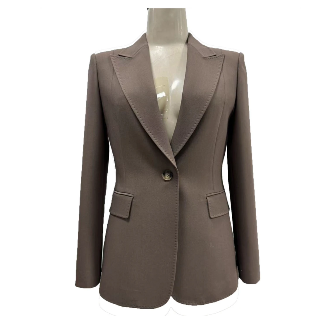 【专柜同款】梭织百搭气质西装上衣棕色