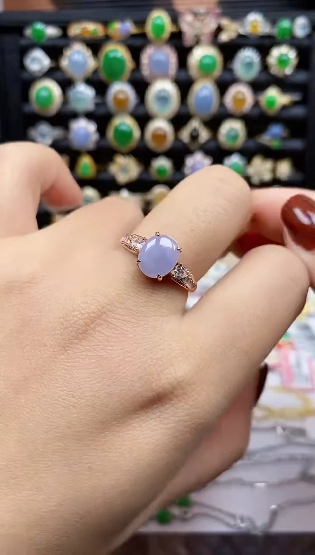 银S925镶嵌戒指翡翠9838