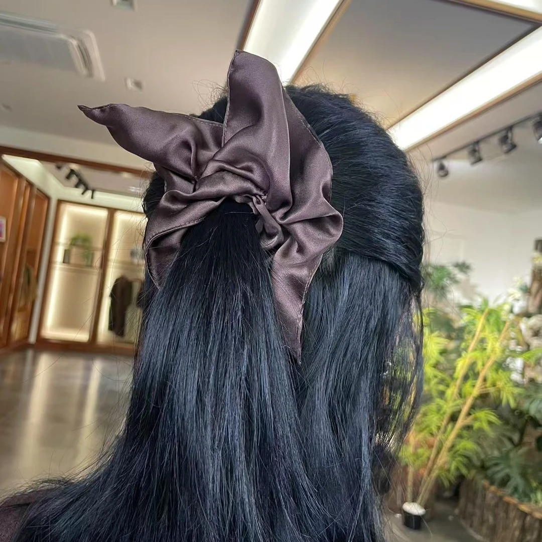 櫟丝御锦柞蚕丝方形大肠发圈头绳扎马尾儿童大人通用 L24X107WD