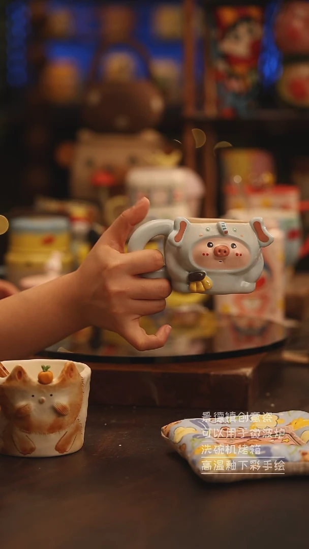 陶瓷景德镇可爱陶瓷釉下彩绘设计师款