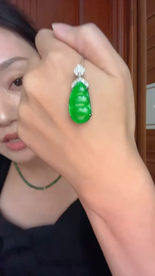 吊坠(不含链)银S925镶嵌翡翠吊坠不含链