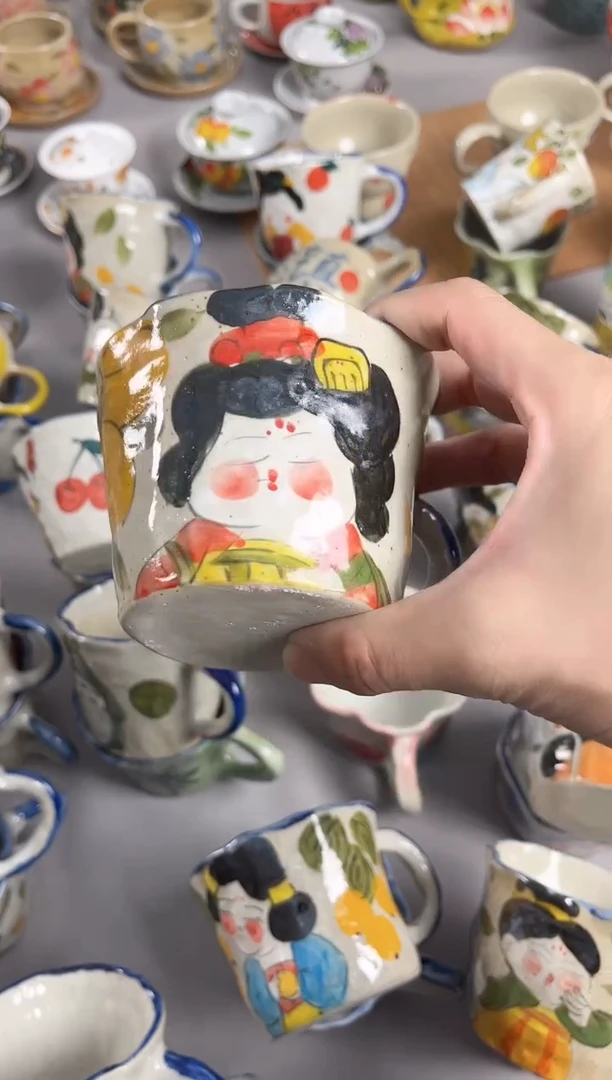 【闪购商品】瓷片手绘高温釉下彩陶瓷