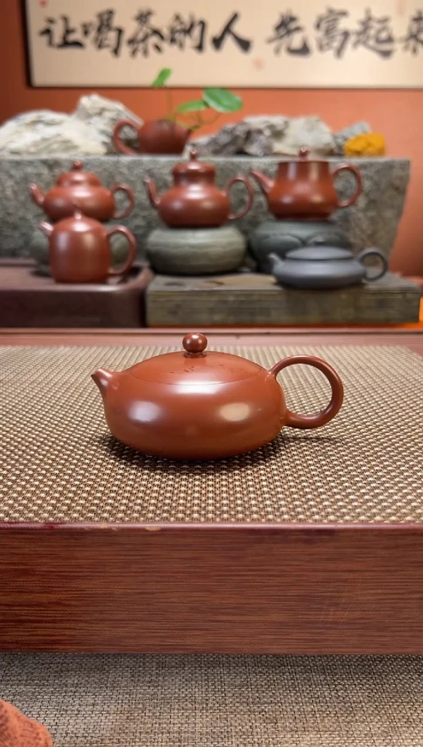 茶壶朱泥扁西施 精工 全手工