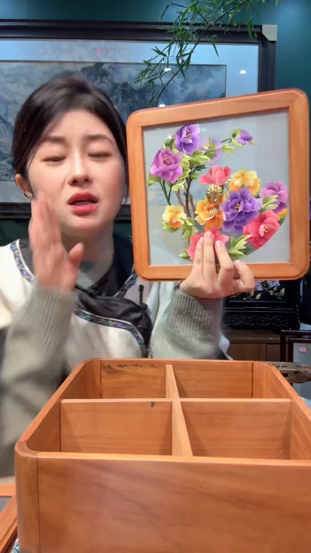 横款非遗苏绣纯手工刺绣果盒