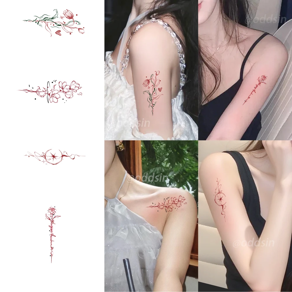 可爱彩色女款刺青纹身贴纸半永久彩色防真持久ins风个性高颜值