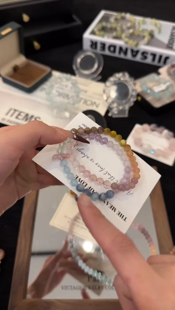 未镶嵌手链水晶多宝双圈x3107