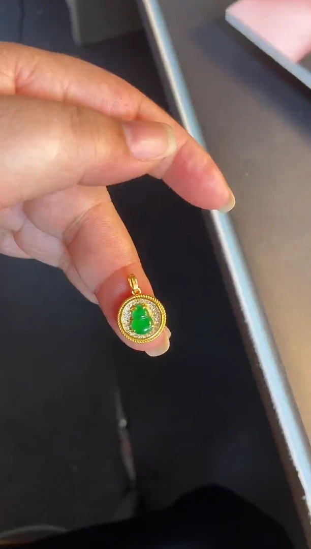 吊坠(不含链)银S925镶嵌翡翠1