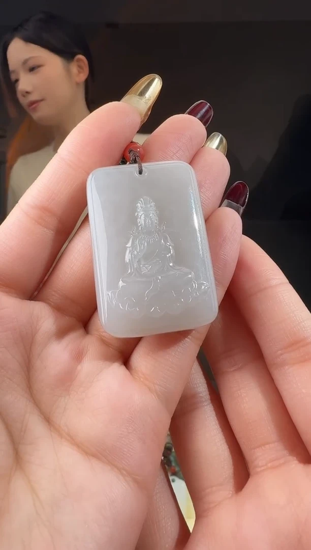 颈饰未镶嵌和田玉观音牌