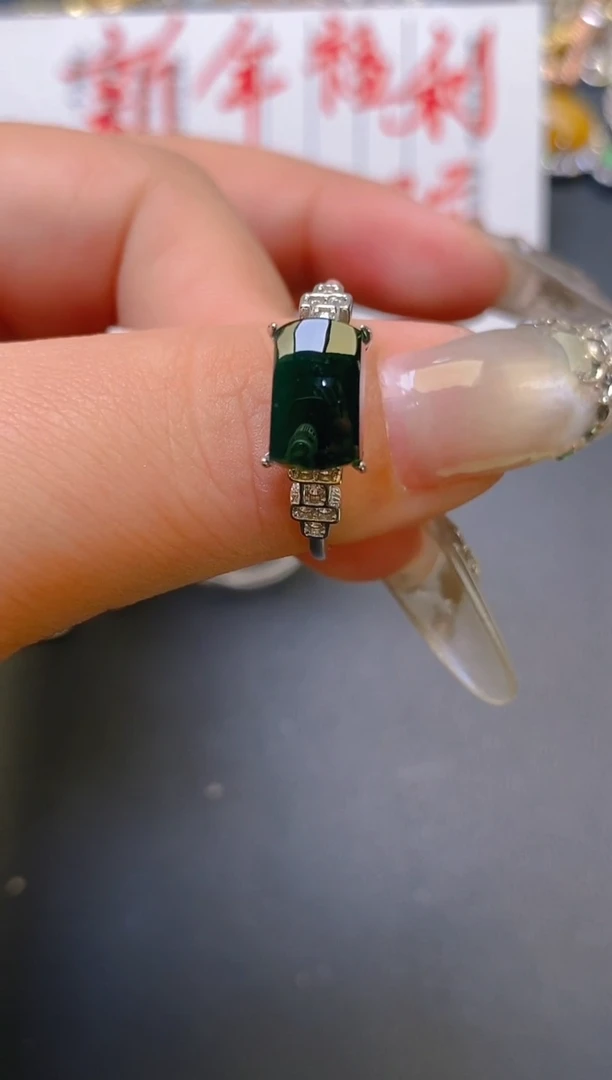 【闪购商品】翡翠耳饰银S925镶嵌天然A货翡翠1