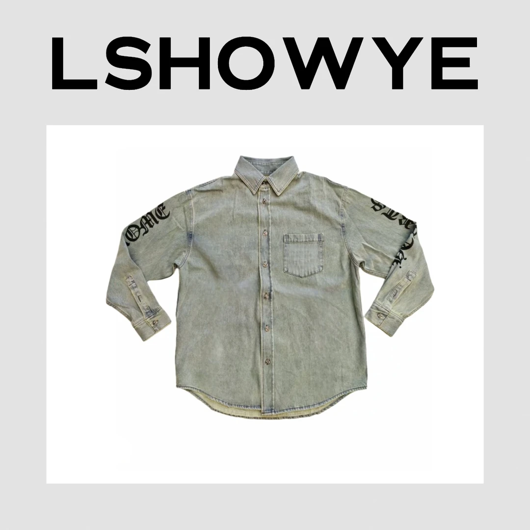 LSHOWYE｜印花洗水牛仔衬衣 6XX199