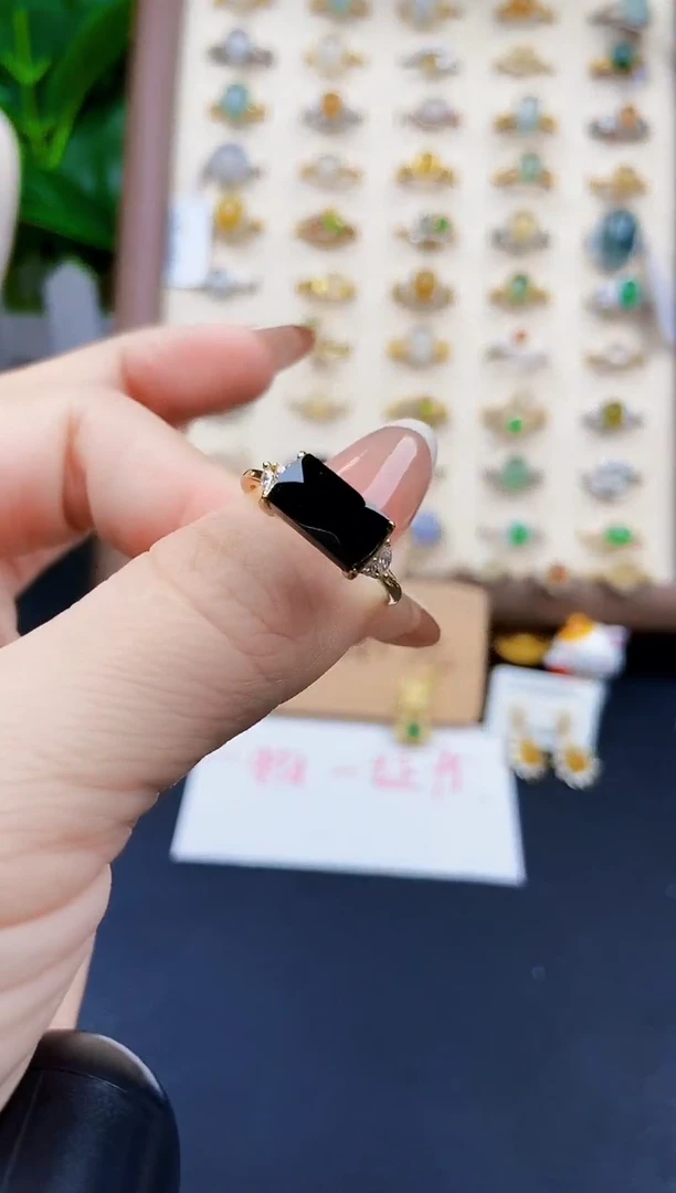 银S925镶嵌戒指翡翠12