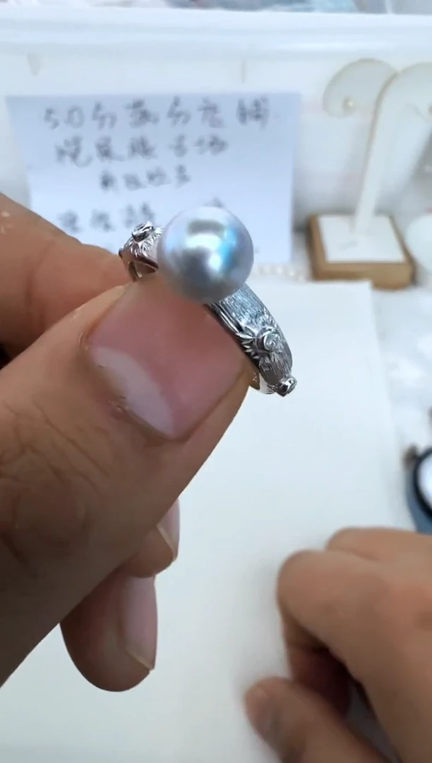 【闪购商品】海水珍珠戒指银S925镶嵌戒指