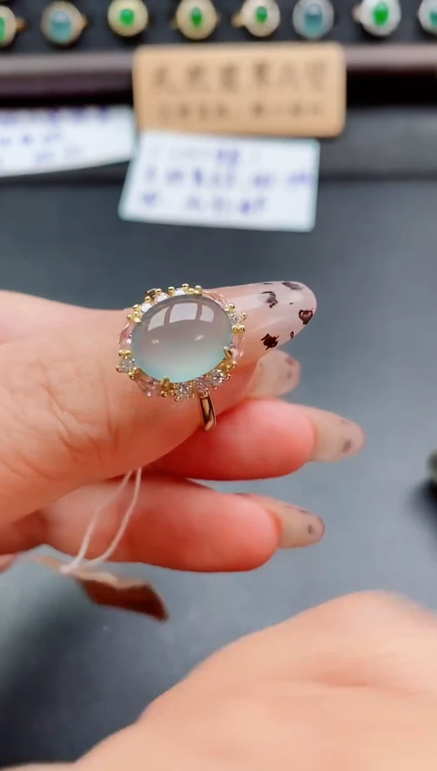 银S925镶嵌戒指翡翠1
