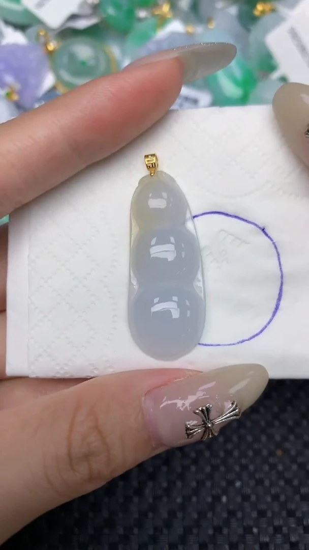 颈饰18K金镶嵌翡翠 天然缅甸翡翠a货百元以上9元证书费自理