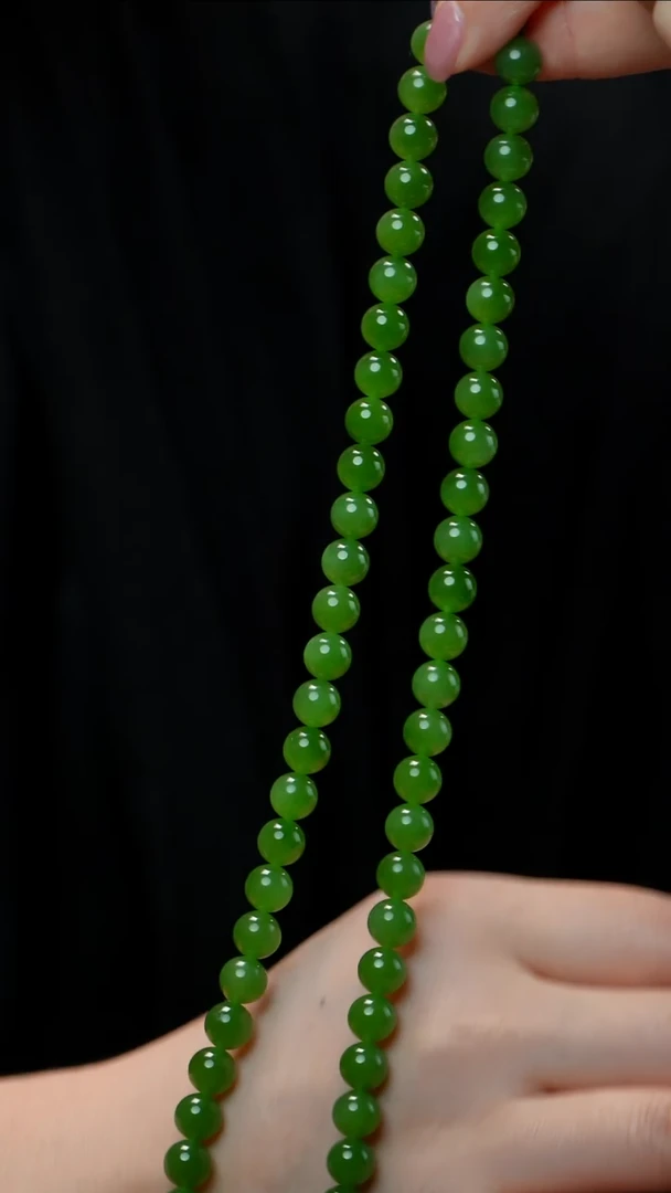 和田玉（碧玉）未镶嵌项链碧玉项链7-8mm 多样性发其一